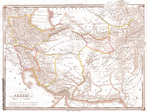 1855  Spruneri Map of Persia  Iran  Iraq  Kuwait