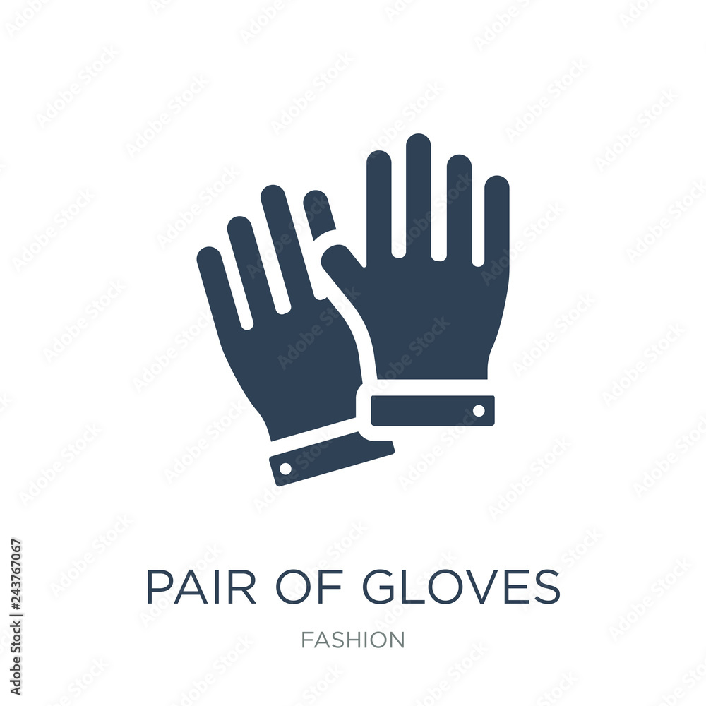 pair of gloves icon vector on white background, pair of gloves t