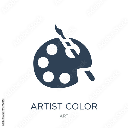 artist color palette icon vector on white background, artist col