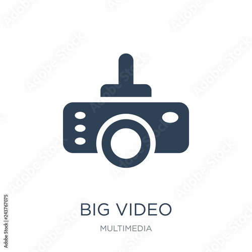 big video projector icon vector on white background, big video p