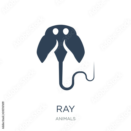 ray icon vector on white background, ray trendy filled icons fro