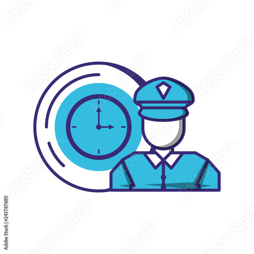 security agent with time clock