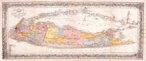 1857, Colton Traveller's Map of Long Island, New York