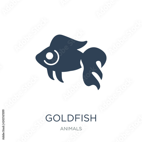 goldfish icon vector on white background, goldfish trendy filled