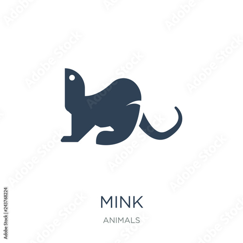 mink icon vector on white background, mink trendy filled icons f