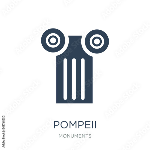 pompeii icon vector on white background, pompeii trendy filled i
