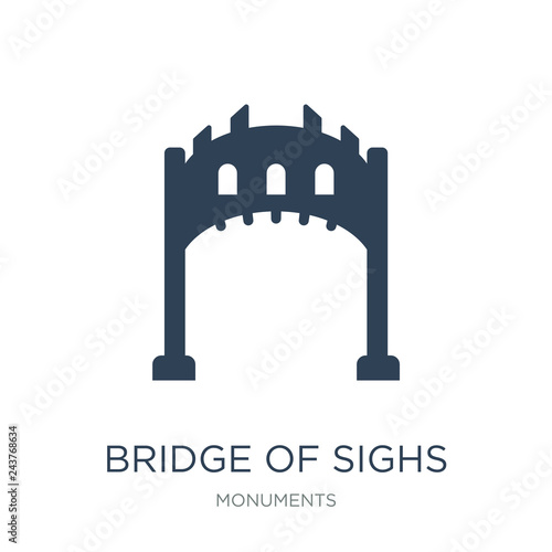 bridge of sighs icon vector on white background, bridge of sighs