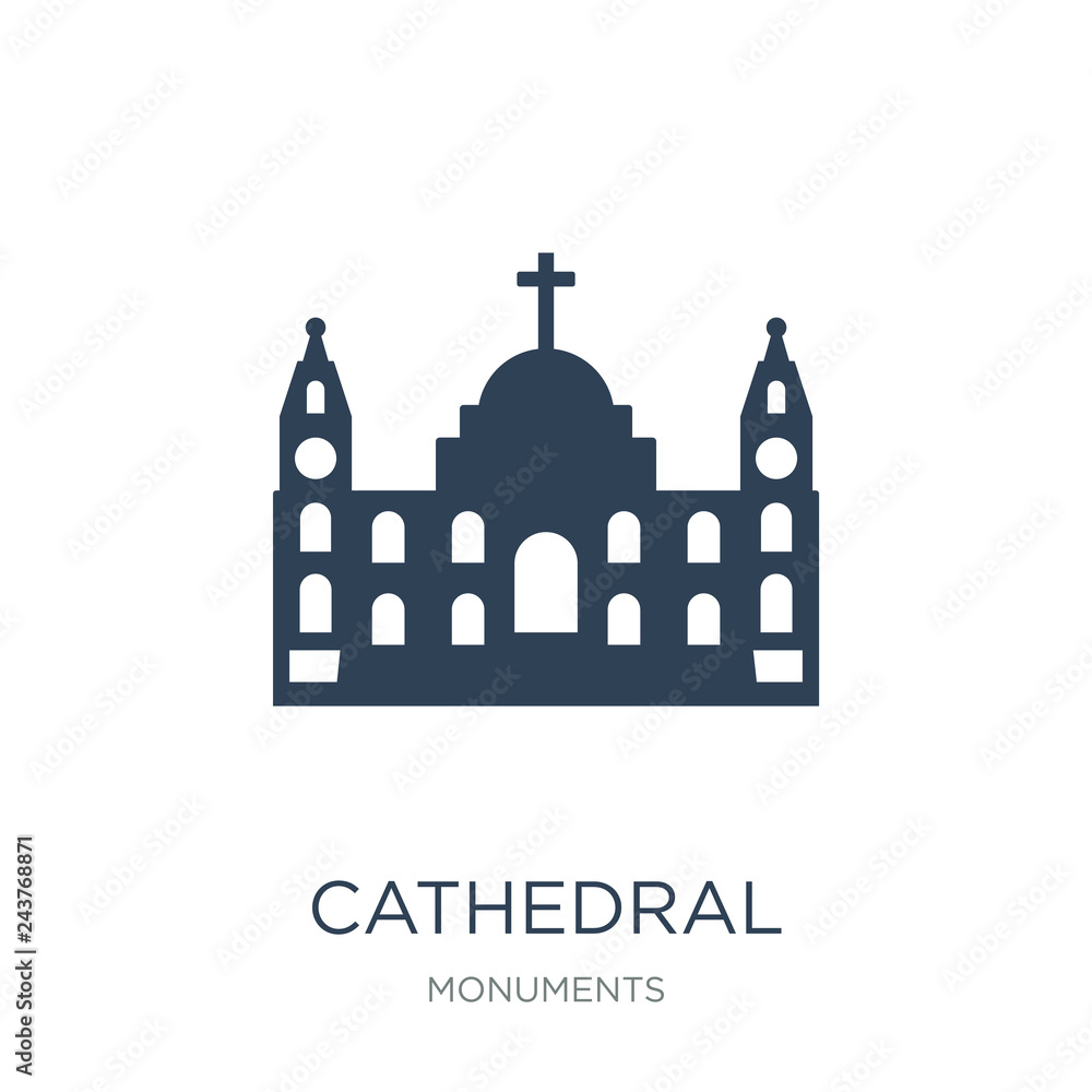 cathedral icon vector on white background, cathedral trendy fill