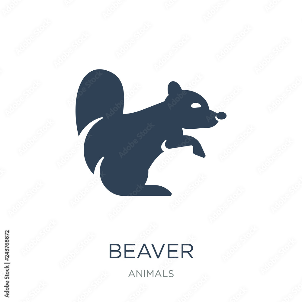 Obraz premium beaver icon vector on white background, beaver trendy filled ico