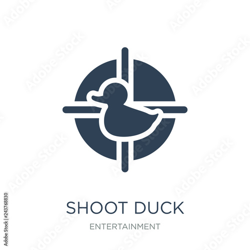 shoot duck icon vector on white background, shoot duck trendy fi