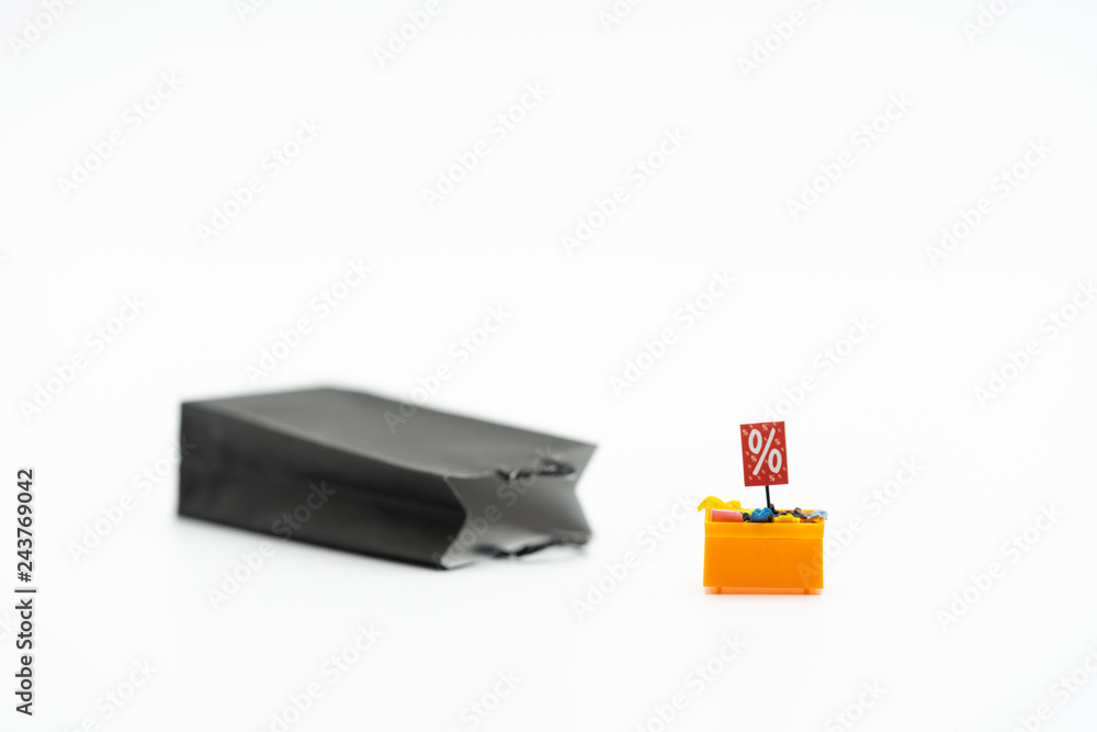 Display shelf on sale, and shopping bags isolated on white background. Concept of Black Friday, boxing day, year end sales. Display shelf on sale, and shopping bags isolated on white background. Concept of Black Friday, boxing day, year end sales.
