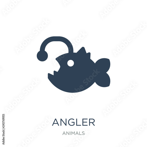 angler icon vector on white background, angler trendy filled ico