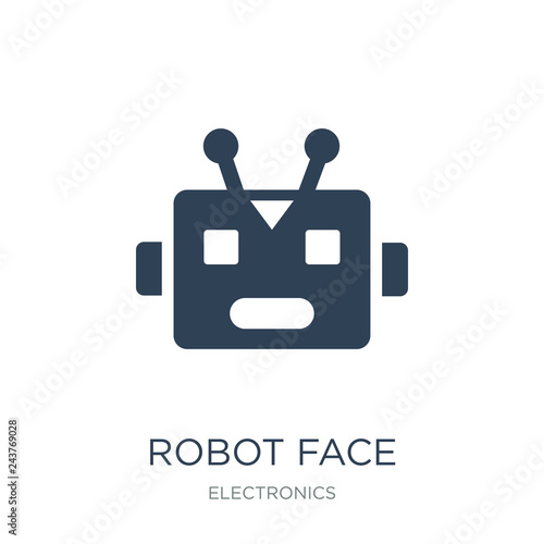 robot face icon vector on white background, robot face trendy fi