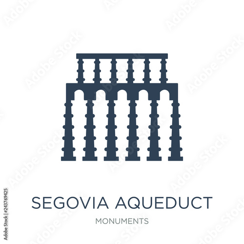 segovia aqueduct icon vector on white background, segovia aquedu