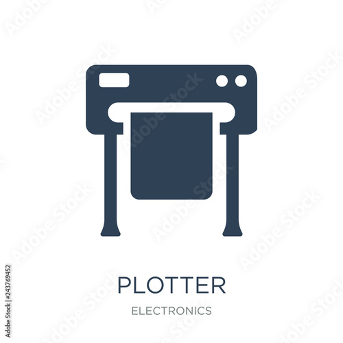 plotter icon vector on white background, plotter trendy filled i