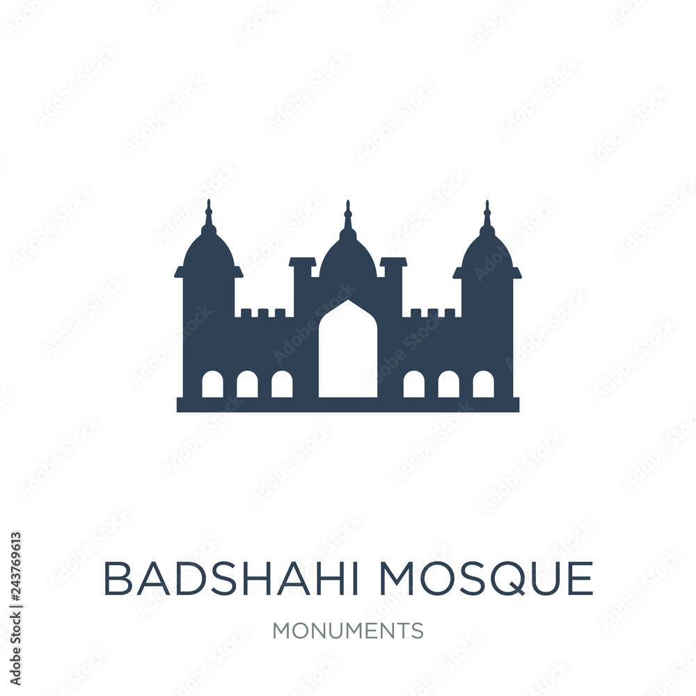 badshahi mosque icon vector on white background, badshahi mosque