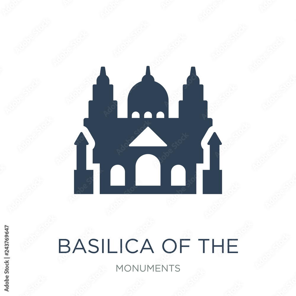 basilica of the sac heart icon vector on white background, basil