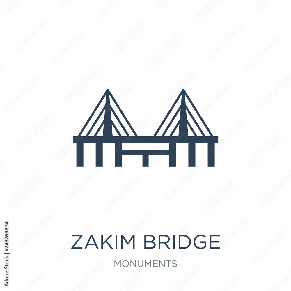 zakim bridge icon vector on white background, zakim bridge trend