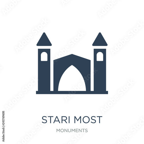 stari most icon vector on white background, stari most trendy fi