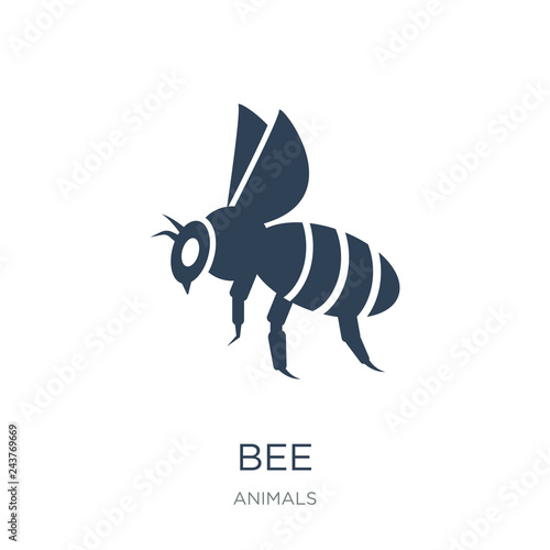 bee icon vector on white background, bee trendy filled icons fro