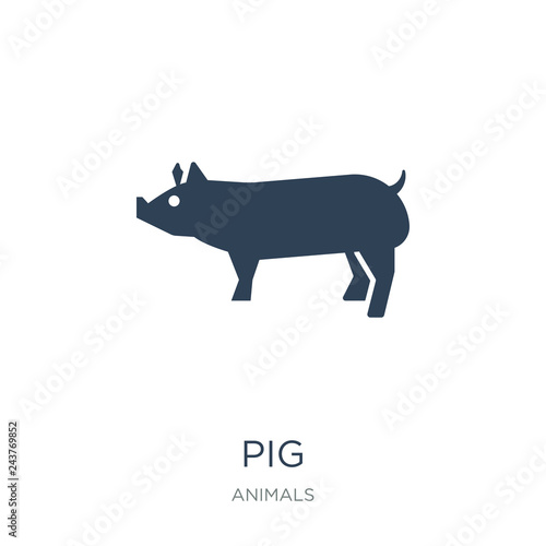 pig icon vector on white background, pig trendy filled icons fro