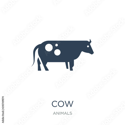 cow icon vector on white background, cow trendy filled icons fro