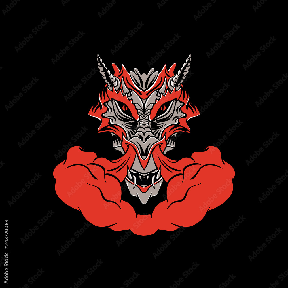 Fototapeta premium Red Dragon smoke