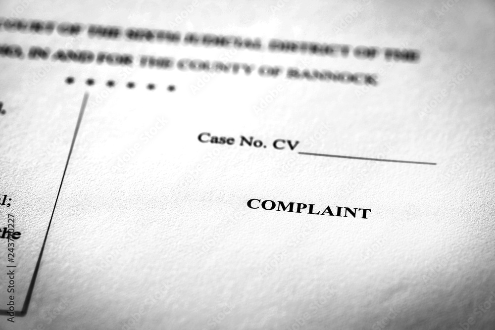 Legal Pleadings Court Papers Law Complaint