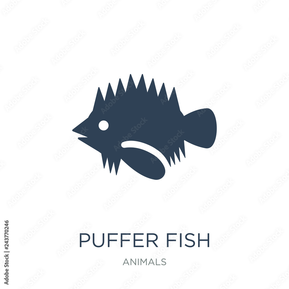 puffer fish icon vector on white background, puffer fish trendy Stock  Vector | Adobe Stock