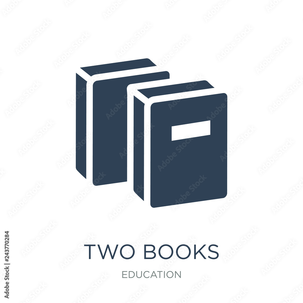 two books icon vector on white background, two books trendy fill two books icon vector on white background, two books trendy fill