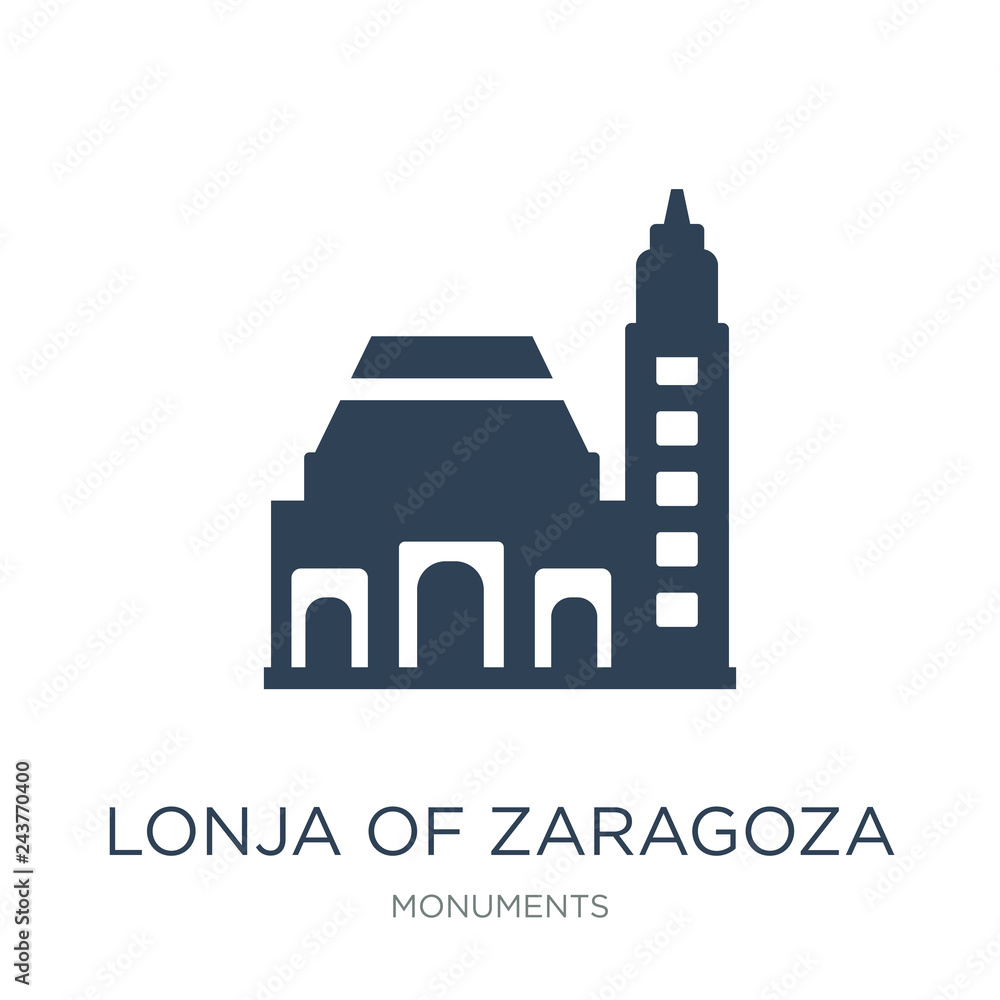 lonja of zaragoza icon vector on white background, lonja of zara
