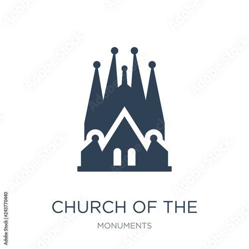 church of the holy family icon vector on white background, churc