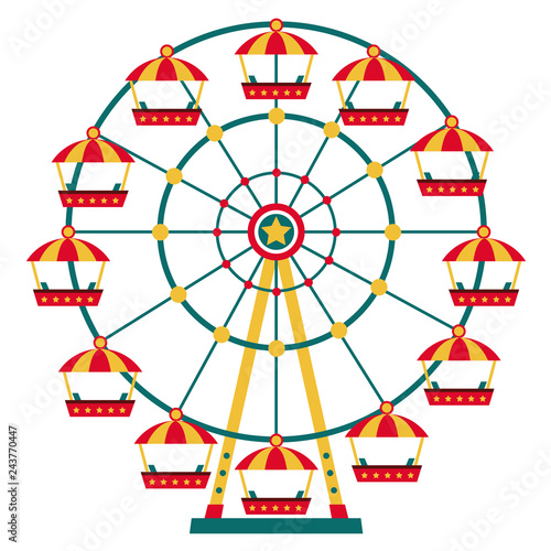 Vector Illustration Of Amusement Park