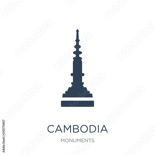cambodia icon vector on white background, cambodia trendy filled