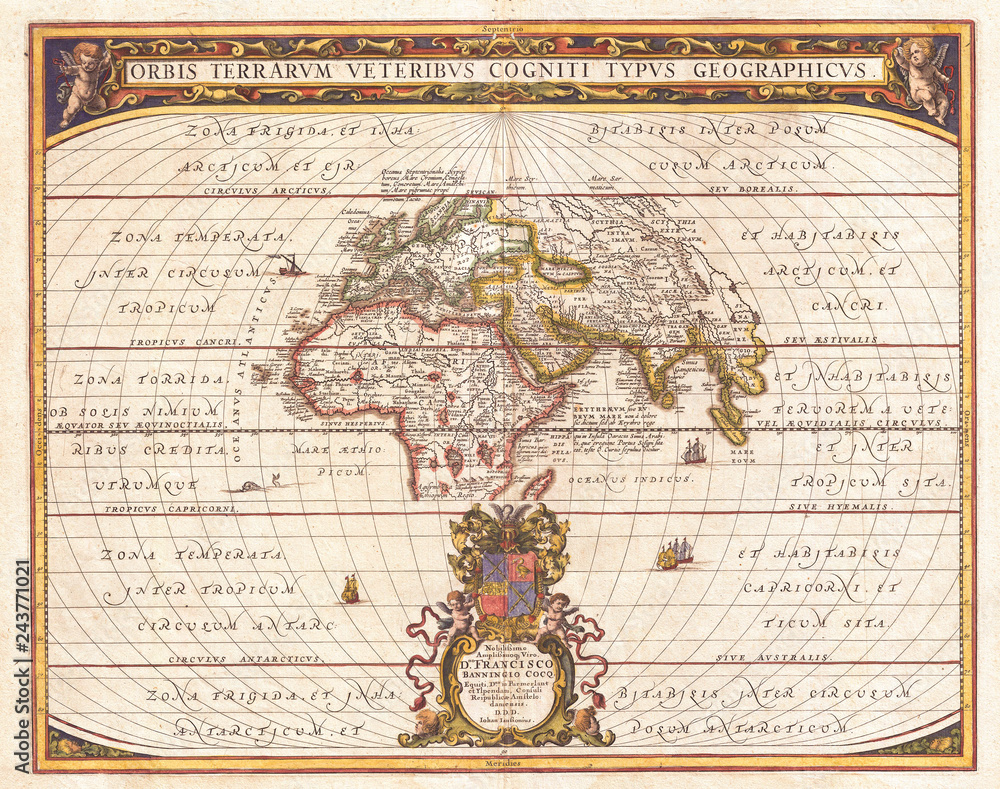 Obraz premium 1650, Jansson Map of the Ancient World