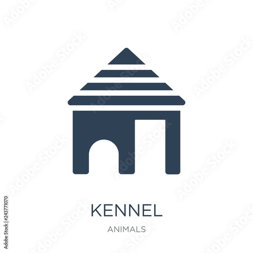kennel icon vector on white background, kennel trendy filled ico
