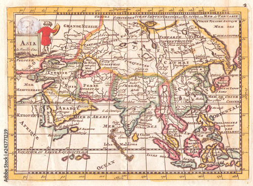 1706  de la Feuille Map of Asia