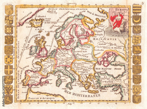 1706, De La Feuille Map of Europe