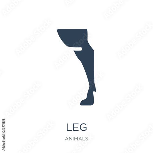 leg icon vector on white background, leg trendy filled icons fro