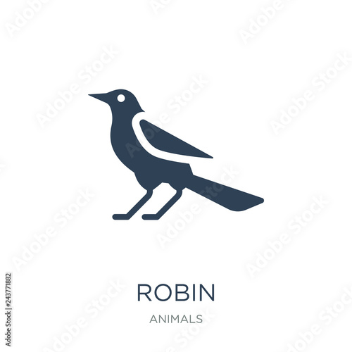 robin icon vector on white background, robin trendy filled icons