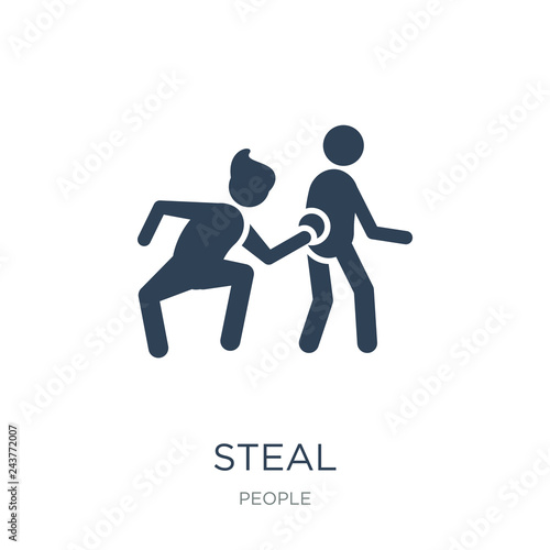 steal icon vector on white background, steal trendy filled icons from People collection, steal vector illustration