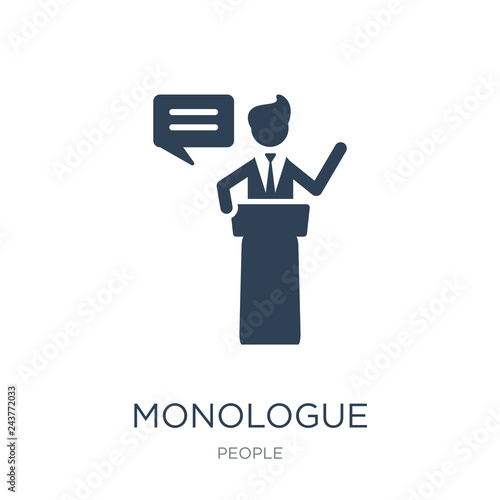 monologue icon vector on white background, monologue trendy filled icons from People collection, monologue vector illustration