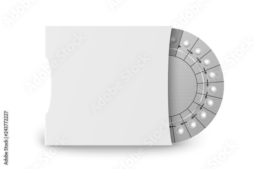 Vector Realistic Packaging of Birth Control Pills in Blister Closeup Isolated. Contraceptive Pill, Hormonal Tablets. Design Template of Women Drugs for Mockup. Planning Pregnancy. Front View