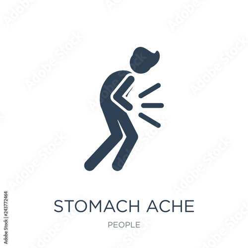 stomach ache icon vector on white background, stomach ache trendy filled icons from People collection, stomach ache vector illustration