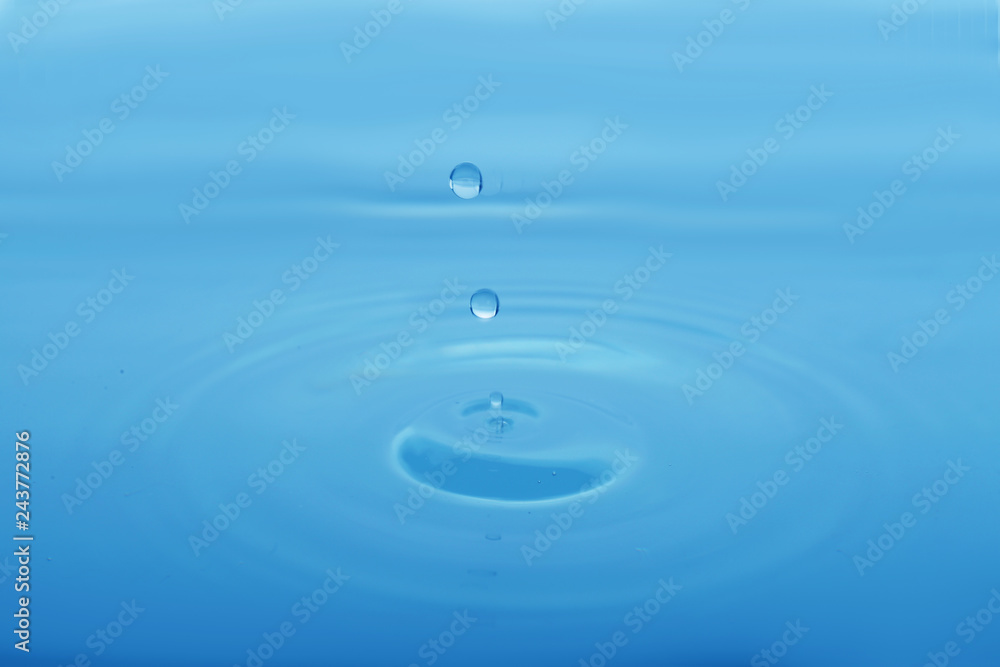 Splash of blue water with drop as background, closeup Splash of blue water with drop as background, closeup