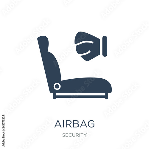 airbag icon vector on white background, airbag trendy filled icons from Security collection, airbag vector illustration © Meth Mehr