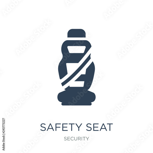 safety seat icon vector on white background, safety seat trendy filled icons from Security collection, safety seat vector illustration