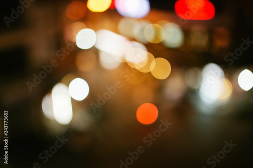 city blurring lights bokeh background © dat