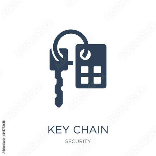 key chain icon vector on white background, key chain trendy filled icons from Security collection, key chain vector illustration