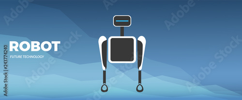 Modern robotic vector illustration with stylish smart robot pet and text